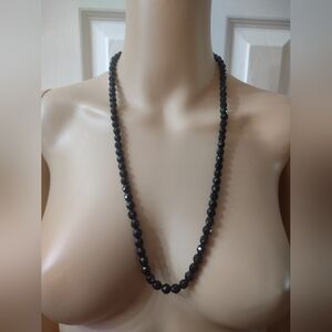 12 inch black beaded necklace
